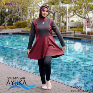 Baju Renang Muslimah Premium - Rocella Swimwear Ayuka - Maroon