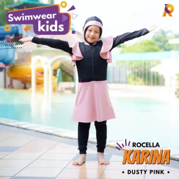 Baju Renang Anak Muslim - Rocella Swimwear Kids Karina - Dusty Pink