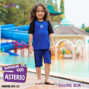Baju Renang Anak Muslim - Rocella Swimwear Kids Asterio - Electric Blue
